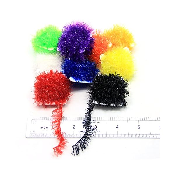 SAMS-Fly-Tying-Materials-Ice-Chenille-Tinsel-Crystal-Flash-Chenilles-Line-10-Colors-Assortment-Medium-Size