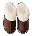 SOSUSHOE Women Slippers Fluffy Fur Slip On House Slippers Soft and Warm House Shoes for Indoor Outdoor, Deep Brown, 8.5-9