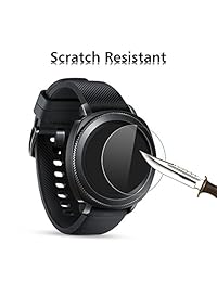 Samsung Gear S2 Protector de visualización [3 Pack], omoton Protector de visualización de vidrio templado para Gear S2 [Dureza de 9H] [Crystal Clear] [cero resistir] [no-bubble]