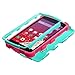 LG Tribute case, Luckyphone (TM) For LG Tribute Slim Fit Hybrid Triple Layer Tuff Verge Merge Shield Heavy Duty Hard Cover Fitted Skin Case Protector with Kickstand + Clear LCD Screen Protector Shield Guard + Touch Screen Stylus Pen (Teal/Pink TUFF w/ stand)