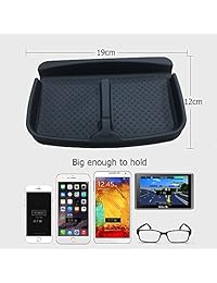 Topfit antideslizante almohadilla de agarre de coche, alfombrilla antideslizante para salpicadero de coche antideslizante teléfono, soporte para teléfono celular, navegación Llaveros, anteojos de sol, Negro