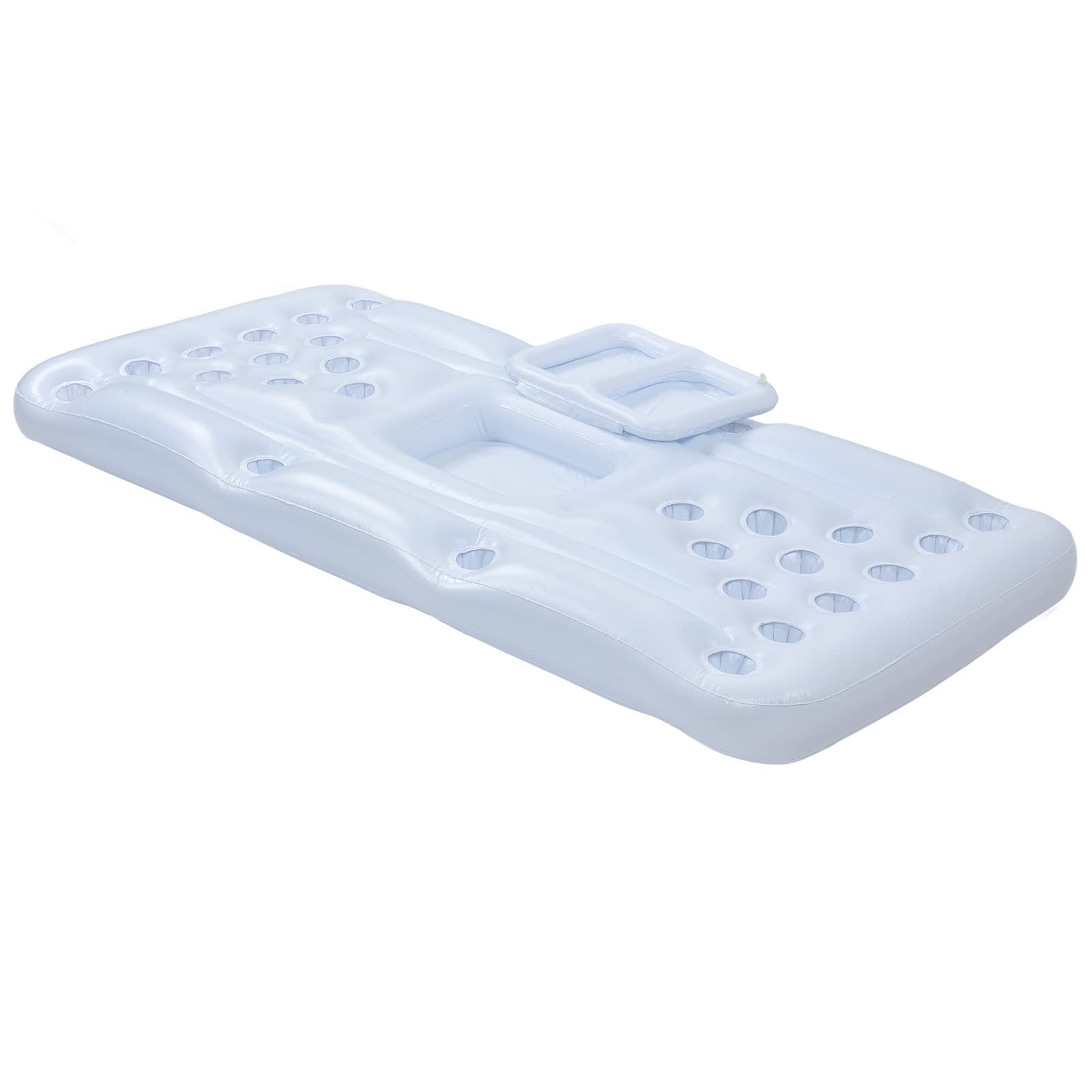 Jiawu Summer Pool Games, Inflatable Pong Table Float for Adults, 70.9 X 31.5in Summer Party Pool Floats, Pool Lounge Floating Raft Toys with Cooler and 28 Cup Holes, Pool Party Game Fun