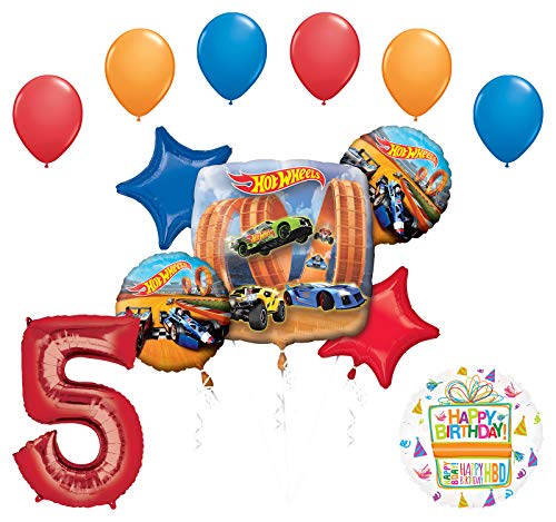Mayflower Products Hot Wheels Party Supplies 5th Birthday Balloon Bouquet Decorations - //coolthings.us