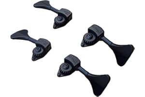 Hipshot Ultralite Bass Guitar Tuner Set - 4 Black Tuners - 3/8" Post Size - 2 Bass Side + 2 Treble Side