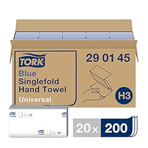 Tork blauwe Z-gevouwen papieren handdoeken universeel 290145 – H3 vouwhanddoeken voor papieren handdoek dispenser – 1…