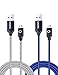 OKRAY Micro USB Cable 6Ft, 2 Pack Android Charger Micro USB 2.0 Charging Cable Durable Nylon Braided Data Sync Charge Cord Compatible with Samsung S7/S6, LG G4, HTC, Power Bank (Black Blue)