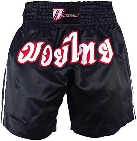 2014 New Arrival Muay Thai and Phet Yin Dee Style Mma Fight Shorts Upscale Embroidery Pants Muay Thai Shorts Boxing Training Pants Man and Woman Boxing Shorts Revgear Muay Thai Shorts (Muay Thai - Black, M)