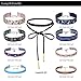 Choker Necklaces Black Velvet Lace Leather Adjustable Tattoo for Women Girls Teens (9 pieces)