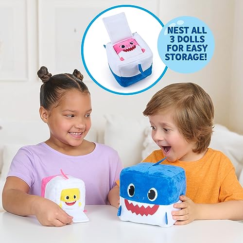 Baby Shark Nesting Dolls, Plush Cube Characters That Play Music