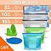 Carpe Reusable Silicone Food Storage Bag (4) + Silicone Mitten + Scrubber Sponge | Eco-friendly Reusable Ziplock Bags for Sandwich, Sous Vide, Snack, Lunch| Freezer, Dishwasher Safe
