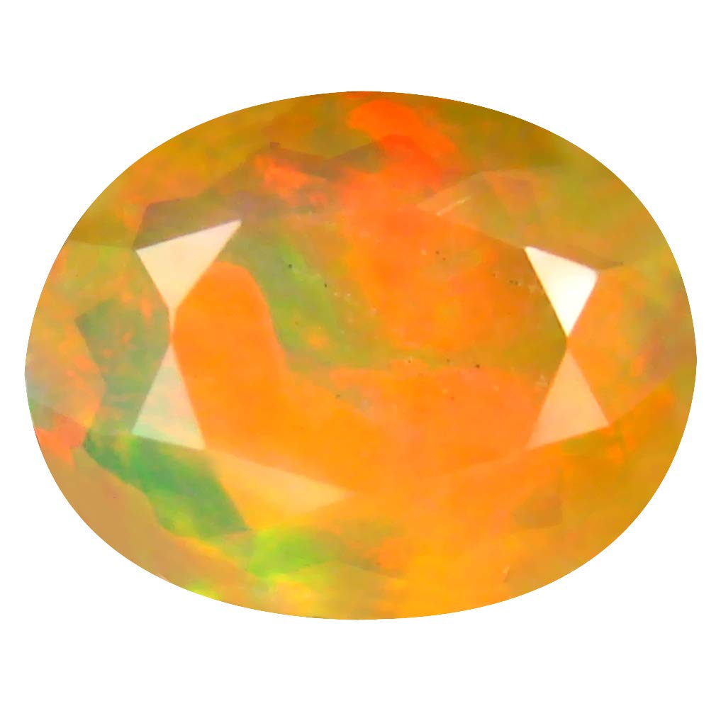 1.53 ct Oval Cut (10 x 8 mm) Un-Heated Transparent Quality Ethiopian Welo Rainbow Opal Natural Loose Gemstone