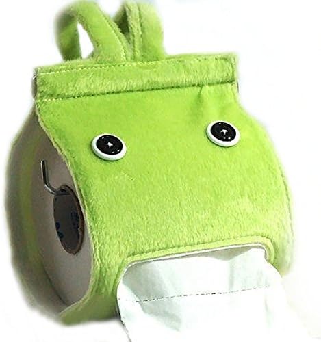 Honice Creative Hanging Tissue Holder Paper Holder Dispenser Cover Plush Cloth Toilet Paper Container Box (6 Colors Optional) (Green)