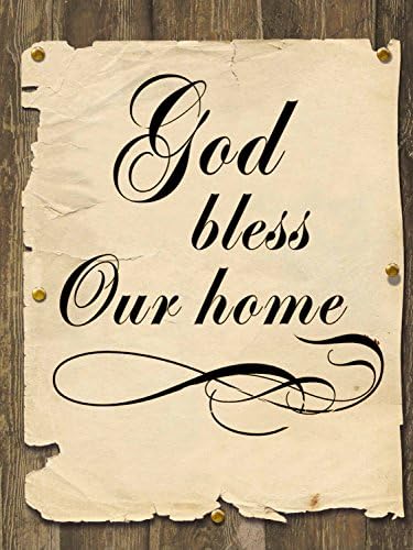 Sanbay Art Christmas Gift Modern Giclee Canvas Prints Stretched Artwork Abstract Retro English Letter God Bless Home Pictures to Photo Paintings Wood Framed Inside Wall Art for Wall Decor