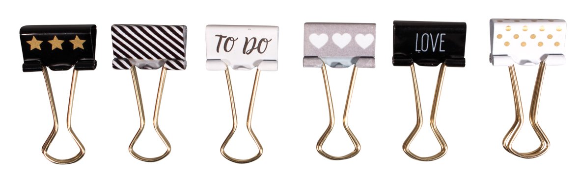 Rayher 60901000 Binder clips "Glam"