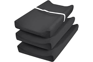 david's Kids 3 Pack Changing Pad Cover Set, Ultra Soft Breathable Cozy Microfiber Diaper Change Table Sheets for Baby Girls, Fit Most Changing Pads, Black