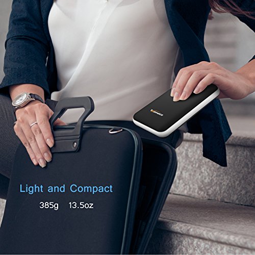 Topmate Power Bank Portable Charger 20000mAh External Battery with One Input 2.5A＆Output 3A Type-C and Dual-Ports USB Output Backup Battery Packs for Android iOS Devices etc.|Black … - Thumbnail 4