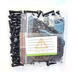 Pzsmocn 300 Pieces/100 Sets M4*20 mm Plastic Black