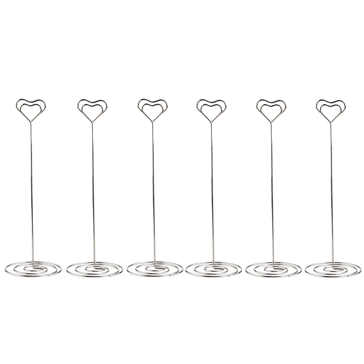 ULTNICE 6pcs Heart Swirl Table Number Photo Holder Stands for Weddings Party Gathering