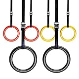 Yes4All Olympic Exercise Fitness Crossfit Gymnastic Rings with Flexible Buckles - Top Rated Quality, Designed to Withstand up to 2000 lbs