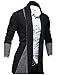 TAM WARE Mens Classic Fashion Marled Open-Front Shawl Collar Cardigan TWGG1308-BLACK-US XL
