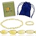 Baltic Amber Teething Necklace + Amber Teething Bracelet Set for Baby (Unisex - Butter - 12.5 Inches / 5.5 Inches), 100% Authentic Amber Necklace and Amber Teething Anklet for Infant & Toddler