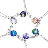Wxbox Summer Birthday Gift Fairytale Mermaid Pendant Necklace for Girls