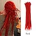 AOSOME 20inch Pack of 20 Red Dreadlocks Hair Extension Crochet Synthetic Hair Reggae Hair Locsthumb 1
