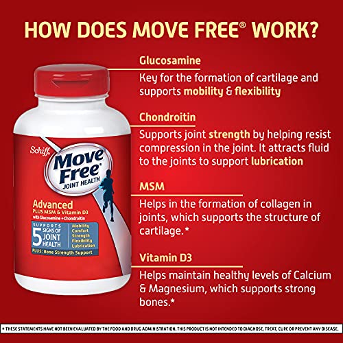 Move Free Advanced Glucosamine Chondroitin MSM + Vitamin D3 Joint