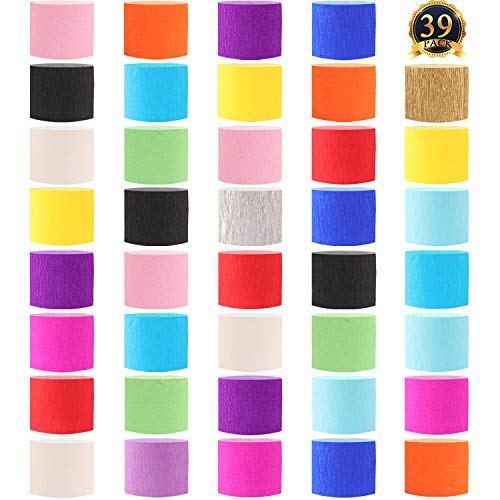 SUBANG 39 Rolls 426 Yard Crepe Paper Streamers Party Streamers Backdrop Decorations for Birthday Christmas Graduation Ceremony - Thumbnail 7