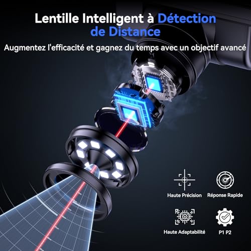 TOMLOV TM4K-AF Max Autofocus Digital Microscope 4K 2000X, HDMI 10.1" IPS Screen with 360 Rotatable Arm, 52MP Camera for Parts and Soldering with Ring Light, Compatible PC/TV, 64GB