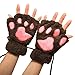 Arshiner Women Bear Plush Cat Paw Claw Glove Soft Winter Gloves