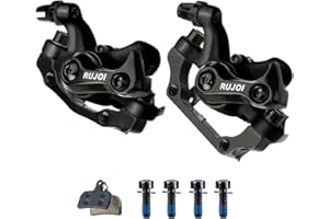 RUJOI Bike Disc Brake Caliper, Aluminum Mechanical Front and Rear Caliper for Road Bike, Mountain Bike