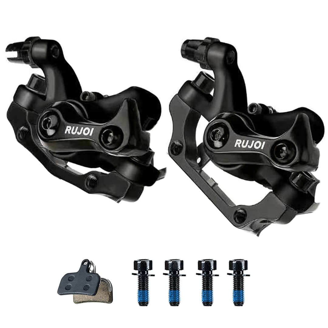 RUJOI Bike Disc Brake Caliper Set - Mechanical Disc Brake Caliper for MTB, Road Bike, E-Bike - Premium Quality Bike Disc Brake System, Easy Assembly