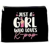 LyoGao K-Pop Gifts for Teen Girls, Kpop Music Lover Makeup Bag Korean Drama Cosmetic Bag for K-Pop Lover Team Music Singer Fan