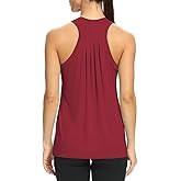 Mippo Workout Tops for Women High Neck Racerback Tank Tops Loose Fit Athletic Yoga Shirts