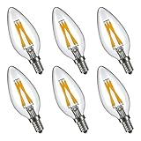 LIGHTSTORY LED Candelabra Bulb C11, E12 Base 2700K Non-Dimmable Candle LED Bulb, 3W=40W (6 PACK)
