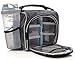 BloominGoods Meal Prep Bag, Lunch Box with Leakproof Portion Control Container Set, Reusable Ice Pack, Shaker Bottle and Vitamin Pocket for Healthy Meals All Day (Siver)