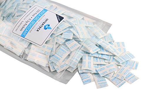 250 Pack of Half Gram Silica Gel Rechargeable Tyvek Desiccant Packets and Dehumidifiers, Food and Pharmaceutical Grade
