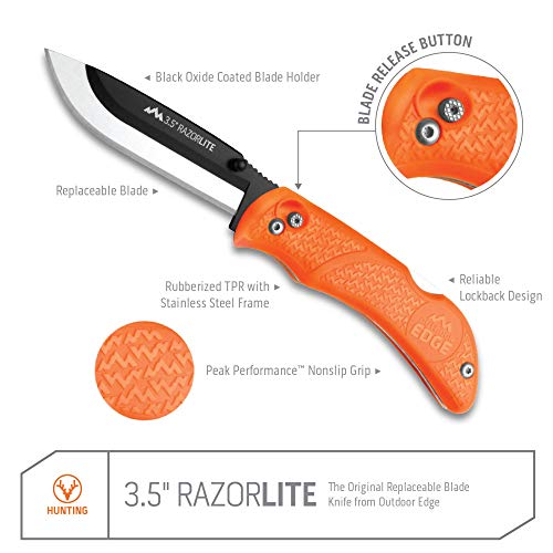 Outdoor Edge RazorLite Replaceable Blade Folding Hunting Knife With
