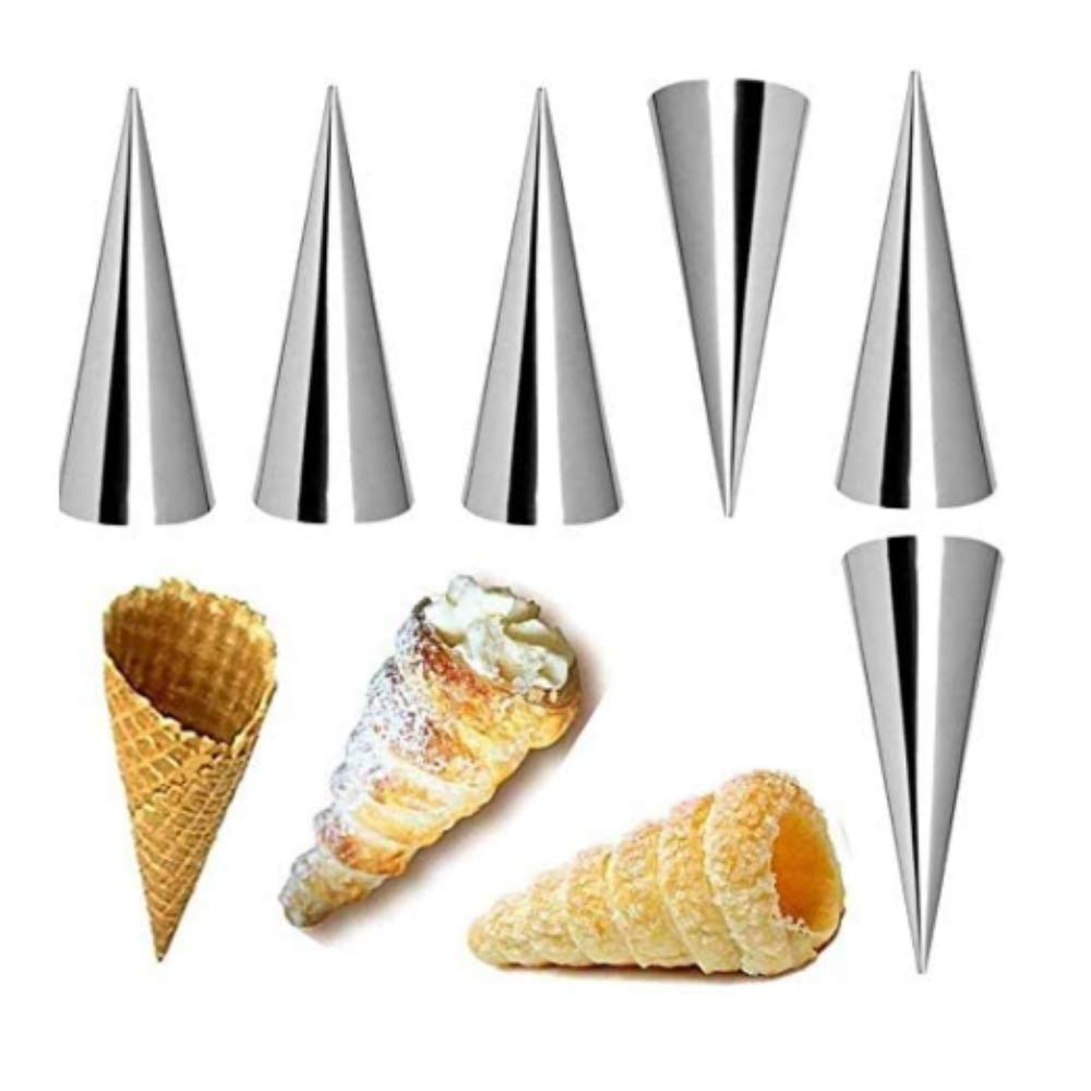 Buy NIDY® 6 Pcs DIY NonStick Stainless Steel Baking Cones Set. Spiral
