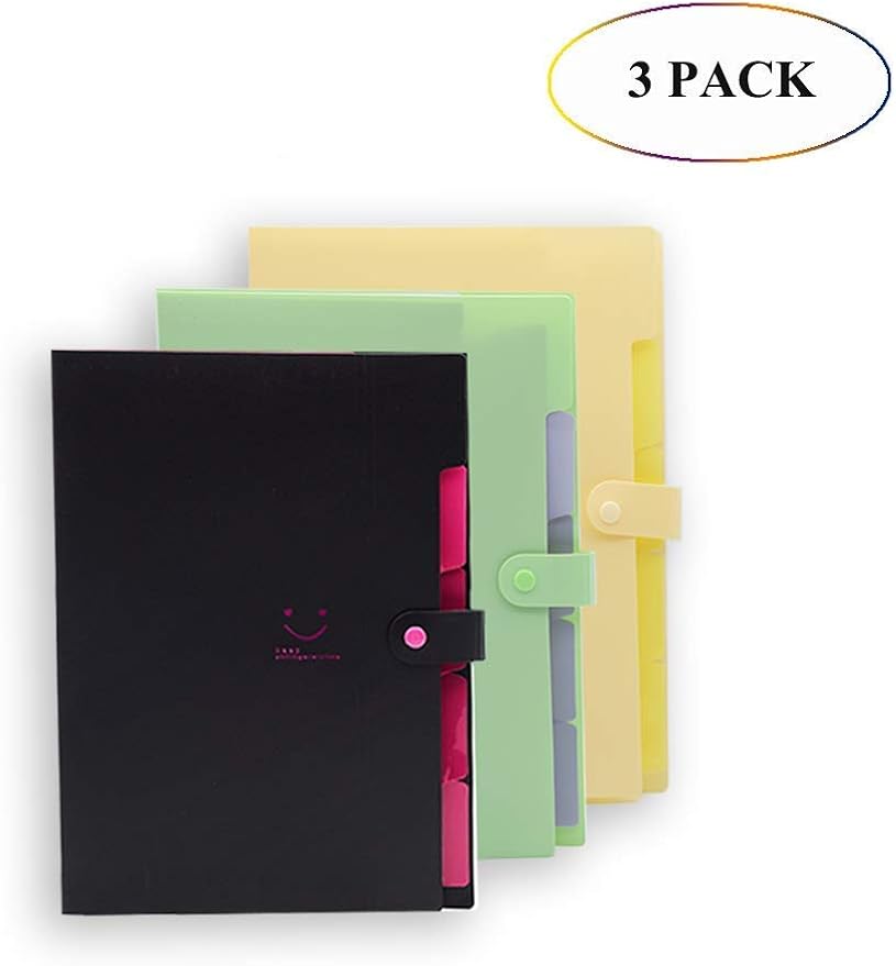 V&good Colored Paper Accordion File Folders