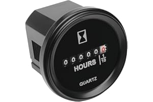 Runleader Mechanical Hour Meter, AC/DC 8V to 80V,Waterproof Design for Lawn Mower Golf Cart Boat Forklift Motorhome Sawmil et
