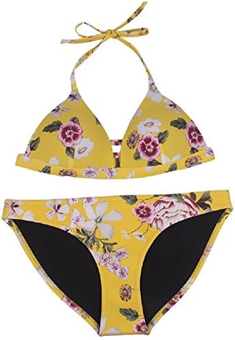 CINDYSMILE Women's Halter Bikini Set Floral Bathing Swimsuit