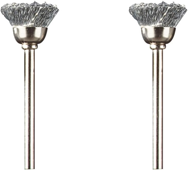 Dremel 442 Carbon Steel Brush Accessory Set, 2 Brushes (13 mm) for Cleaning and Removing Rust of Metal Materials