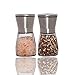 KZOA-PRO Stainless Steel and Glass Adjustable Ceramic Salt and Pepper Mill Set with Cleaning Brush