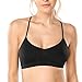 CRZ YOGA Women's Light Support Sports Bra Wirefree Cross Back Yoga Bra Top Black Medium