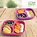 GET FRESH Bamboo Kids Divided Plates Set 2-Pack 3-Compartment Plates for Kids Meals Reusable Dinnerware