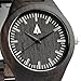 Treehut Men's Black Ebony Wooden Watch with All Wood Strap Quartz Analog with...