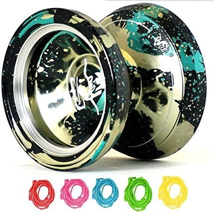 Effasion Magic yoyos metal balls on strings Unresponsive Yo-Yo 4A Yoyo Blue Splash Silver +5 Yoyo Strings … …