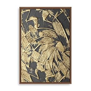 Framed Home Artwork Golden Abstract Art for Living Room Bedroom